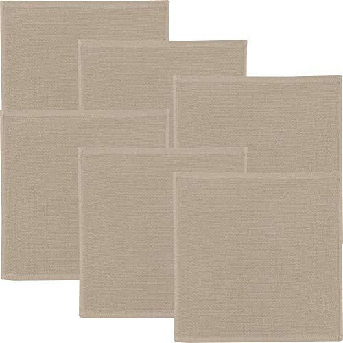 Erwin Müller Reinigungstuch, Putztuch, Putzlappen, Spültuch 6er-Pack beige Größe 25x25 cm - 100% Baumwolle, zum Spülen oder Staubwischen, robust und langlebig, mit Frottierseite