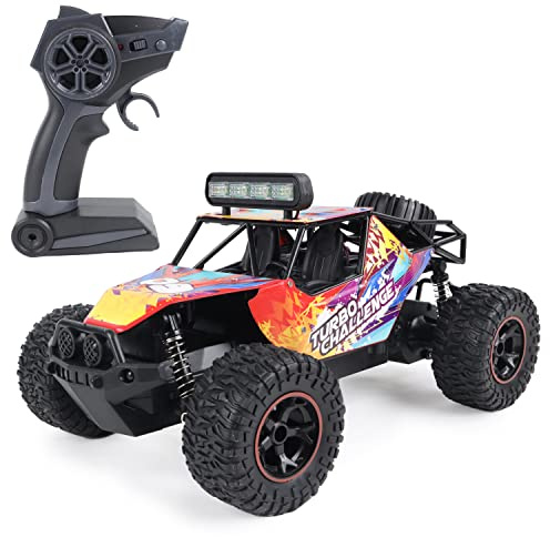 TURBO CHALLENGE - Off Road Max - Elite - 1/14-098406 - Voiture Télécommandée - Multicolore - Prêt à Rouler - 2 Batteries - Batterie Rechargeable et Piles incluses - Métal - À Partir de 6 Ans