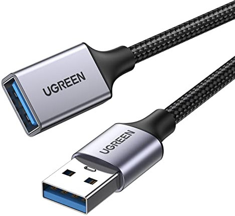 UGREEN USB Verlängerung 3.0 5Gbps USB Verlängerungskabel A auf A USB Extension Cable mit Nylonkabel und Aluminiumgehäuse für USB-Stick Maus Kopfhörer USB Hub Drucker Webcam PS4/5 usw. (0.5m)