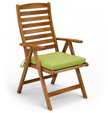 POKAR Bankauflage 70x70 cm | Bankkissen mit abnehmbarem Bezug und Bändern | Sitzauflage für Gartenbank, Sitzbank, Schaukel | Sitzpolster für Indoor und Outdoor | Oeko-TEX | Made in EU | Grün
