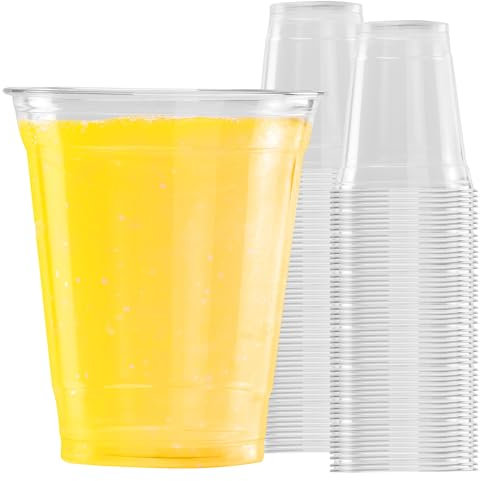 Sabco - 50pcs Milkshake Cups - Clear Plastic Smoothie Cups - Ideal For Milkshake Frappe Juice Smoothie Boba Iced Tea Coffee Beer Drink Slush - Perfect For Takeaway & Restaurants. (10oz)