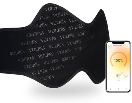 Vulpés HeatBelt PRO – Intelligenter Wärmegürtel für Rücken, Nieren und Becken | Organisches Bambus Material | Smartphone Steuerung | Entwickelt in Deutschland