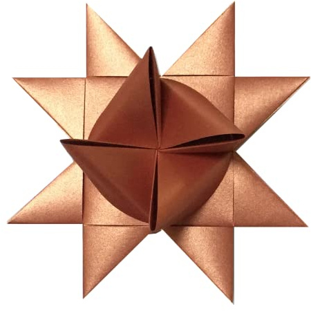 Metallic Paper Moravian Stars (German, Froebel, Christmas Star). Already Made. Ready to Ship. Various Patterns, Sizes and Quantities (Copper, 6 inch, 1 Star)