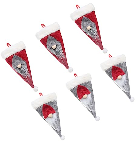 FUNOMOCYA 6stücke Geschirrhülle Weihnachten Vlies Geschirr Abdeckung Abendessen Werkzeug Anzug Tisch Ornament Für Partys Und Dekoration