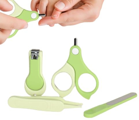 Nagelkit för bebisar, nagelklippare, babynagelklippare, set med nagelklippare | babynagelset – babymanikyr kit, rund sax med rund huvud, pincett, pedikyrsats, nagelfil för be