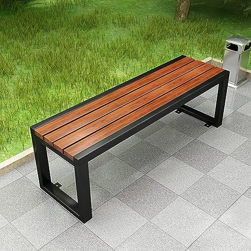 SORVA Gartenbank für draußen, Parkbank, Terrassenbank ohne Rückenlehne, Stahlrahmen, wetterfester Bankstuhl für Hof, Veranda, Garten, Gartenbank mit Sitzgelegenheit, Zweisitzer-Stuhl (Größe: 150 x