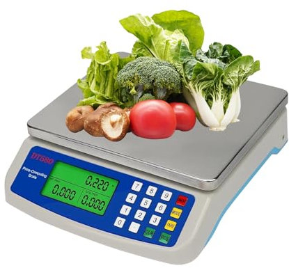 Digitale Küchenwaage 30 kg, Edelstahl Obstwaage mit LCD Display und Tara Funktion, Waage digital mit PCS zählwaage´, 3 Einheiten Konvertierung