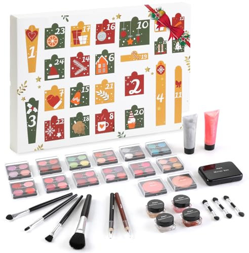 Gleamkid Adventskalender 2025 - Hochwertiger Adventskalender mit 24 Beauty-Momenten, Weihnachtskalender mit Make-up Produkten wie Lipglosse