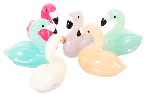 BESPORTBLE 10stücke Teiliges Mini Flamingo Bunte Resin-dekofiguren Für Garten Terrarien Partytabletts Wetterfeste Stabile Miniaturfiguren Als Gartendeko Party Kids-Dekoration