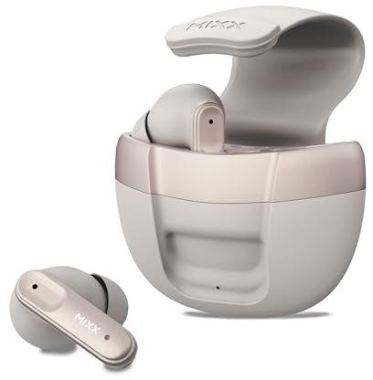 Mixx StreamBuds Solo 3 True Wireless Earbuds, Bluetooth Wireless Earphones, 18 Hours Total Battery with Magnetic Charge Case, Touch Controls, Hands-Free Calling. (Champagne)