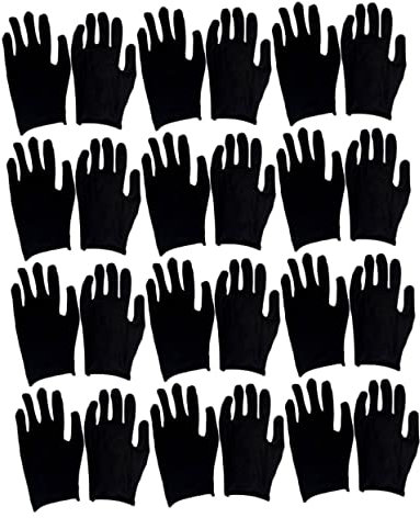 SKISUNO 12paare Baumwollhandschuhe Arbeitshandschuhe Bequeme Handschuhe Schwarz Dünn Strapazierfähig Schutz Für Hände Gartenarbeit Leicht Tragbar Vielseitig Einsetzbar