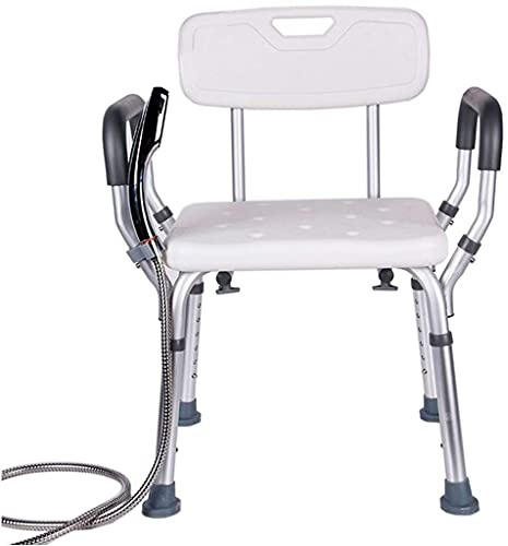 XAoSCd Tabouret De Salle De Bain, Tabouret De Salle De Bain, Chaise Élévatrice De Baignoire Blanche avec Accoudoirs avec Pied Réglable en Hauteur, Chaise Élévatrice De Dou,A