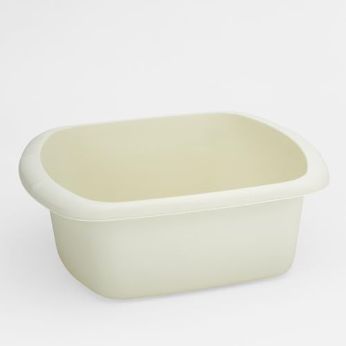 Washing Up Bowl for Sink | Cream Small Rectangular Plastic Sink Bowls (9 Liter Capacity) | Wash Up Basin Bowl for Kitchen Sinks