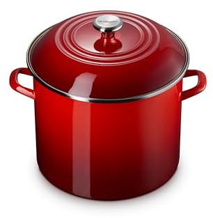Le Creuset Enamel on Steel Traditional Stockpot, 16 qt., Cerise with Stainless Steel Knob