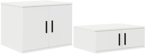 vidaXL Armoire de Rangement Blanc 108 x 41 x 40 cm Bois d'ingénierie, Table de Nuit élégante, Meuble Moderne, Rangement Pratique, Design Compact pour la Chambre,