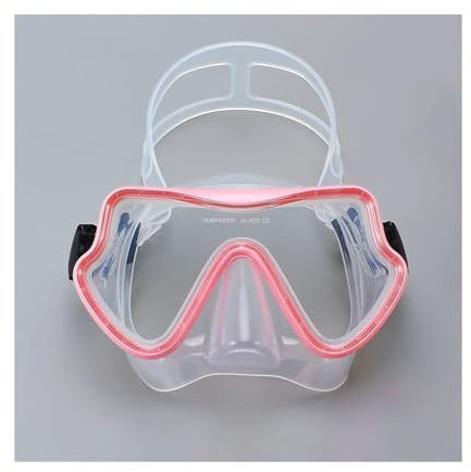 DTYBJN Schnorchelmaske Tauchmaske Schwimmbrille Taucherschnorchel Silikonrock gehärtetes Glas Panorama HD Anti-Fog Vollgesichtsmaske(Pink)