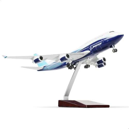 QIYUMOKE 1:200 747 Flugzeugmodell Harz mit Ständer für Boeing | für Boeing 747, 37 cm, Sammlermodell aus Harz, kreatives Geschenk, Tischsammlungsdisplay