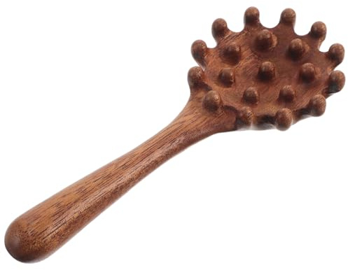 IWOWHERO Peigne de Massage en Bois Marron à Dents Larges Forme Coquillage Design Ergonomique pour Soulager la Fatigue Massage du Cuir Chevelu à Domicile Bureau