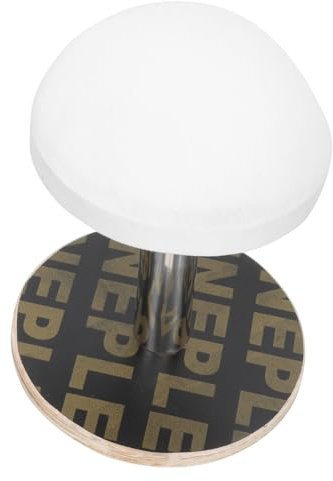 Veemoon Table à Repasser Multifonctionnelle Domestique Tabouret Rond, Structure Robuste, Revêtement Tissu Blanc, Accessoires de Repassage Inclus, pour Salon, Chambre et Buanderie, Support