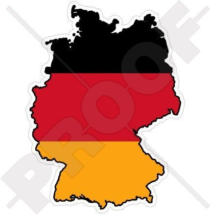 GERMANY German Karten Flagge Deutschland 110mm Auto & Motorrad Aufkleber, Vinyl Sticker