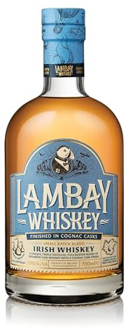 LAMBAY WHISKEY, Small Batch Blend, Whisky Irlandais Triplement Distillé, Fruité & Non Tourbé, 40° 70cl