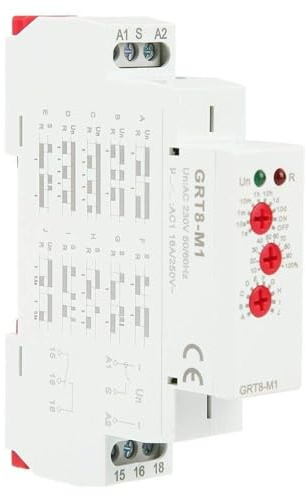 DEWIN Relé de Tiempo de Retardo Multifuncional,GRT8-M1 Relé de Tiempo de Retardo Multifuncional con 10 Funciones Din Rail Mount AC 220V