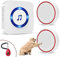 ChunHee Dog Door Bell - Doggie Doorbell Puppy Training - Dog Bells Toilet Training Smart Buttons Dog Clicker Operating at 500Feet with 55 Melodies 5 Volume Levels LED Light Flash 1Receiver 2 Bells
