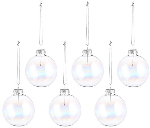 BESPORTBLE Klare Weihnachtskugeln Glas DIY transparent Verzierung Weihnachten Dekortion Glas Basteln für Weihnachtsbum Christbaum Tannenbaum Deko(6cm)
