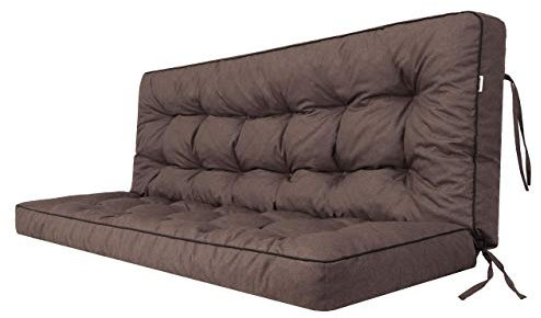 Sitzkissen Bankkissen Bankauflage für Gartenbank Schaukelkissen Bodenkissen Kissen für Hollywoodschaukel Outdoor und Indoor -180 cm - Dunkelbraun