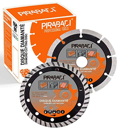 LOT DE 2 DISQUE DIAMANT 125MM | POUR MEULE, SCIE ETC... | BÉTON, BRIQUE, CIMENT, PIERRE, PAVES, TUILES, MARBRE, GRANIT, ETC...
