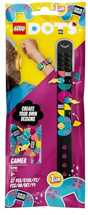 LEGO 41943 DOTS Gaming Armband mit Anhängern, DIY Bastelset, Kinderschmuck-Set, Spielzeug für Kinder ab 6 Jahren, Freundschaftsbänder, Kinderarmband