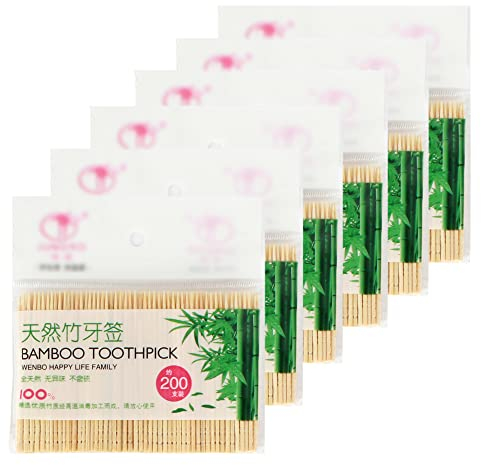 1200 palillos de dientes portátiles de 60 mm palillo de bambú plano palillos de bambú para barbacoa Kebabs frutas buffets fiesta