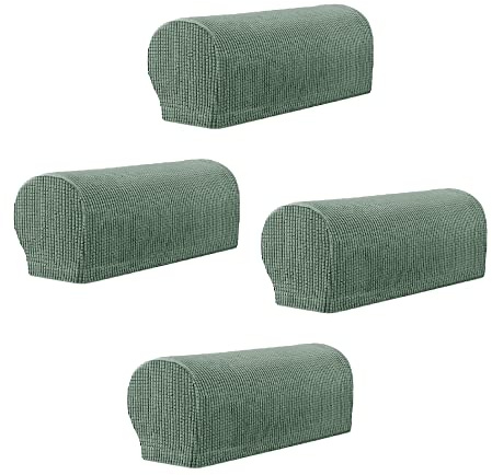 VIKAUL Armrest Covers Slipcovers Set of 4 Anti-Slip Arm Caps Sofa Chair Arm Caps Furniture Protector for Chair, Recliner, Sofa, Green