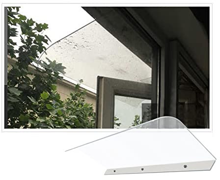 Auvent De Porte D'entrée Invisible ,Marquise Entrée Protection,Marquise De Porte D?Entrée En Polycarbonate Transparent Incurvé,Contre La Pluie Et UV,Facile À Installer ,50*330cm/19.6*129.9in