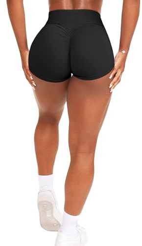 Navneet Pantalon Corto Deporte Mujer Short Deportivo Leggins Cortos Mallas Deporte Mujer Cortas Push Up Ropa Deportiva Negro M