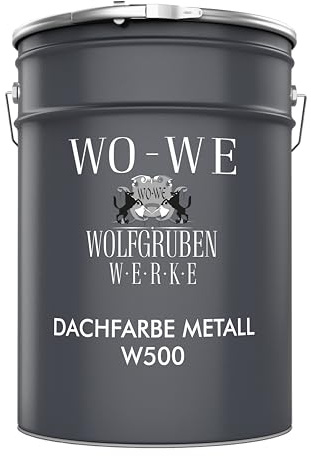 Dachfarbe 3in1 Metallschutzlack Dach Sockelfarbe Dachbeschichtung W500 Schwarz - 5L