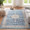 CHOSHOME Tappeto Classico Soggiorno Camera da Letto Vintage Salotto Grandi Dimensioni Tappeto Pelo Corto Orientale Stile Antiscivolo Blu 120X170CM