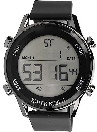 Asixxsix Digitaluhr, Wasserdicht, Leuchtend, Digitaler Chronograph, Silikonarmbanduhr mit Alarm, Stundenbericht, Wochendatumsanzeige, 12/24 Stunden, Outdoor-Sportuhr für Herren und Jungen (Schwarz)