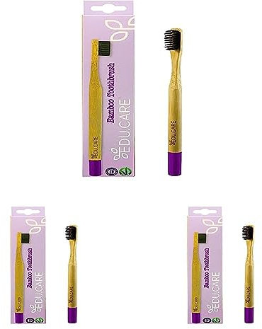 Rolly Toys - Spazzolino da denti in bambù biologico, extra morbido, per adulti (Confezione da 3)