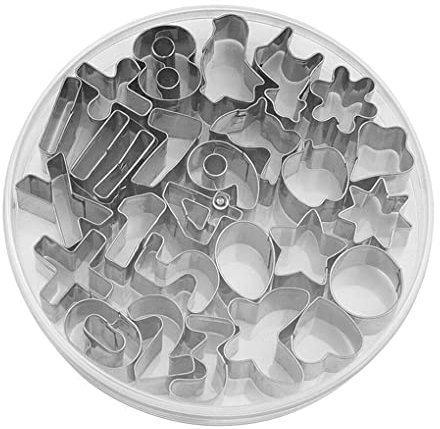 IEEDFJKK 26 Stück Keksform Edelstahl Fondant Plätzchenform Form Englischer Buchstabe Handwerk Haushalt Küche Backgeschirr, Typ 1