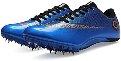 AahArya Leichtathletik Spike Lauf Sprint Schuhe Herren Licht Laufschuhe Für Sprints 8 abnehmbaren Nägel Leichtathletikschuhe mit Spikes Sprint Herren Kinder Damen Jugendsportschuhe,C,35EU