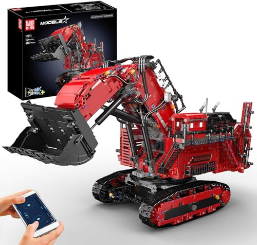 Mould King 17071 MOC Technik Ferngesteuert Bagger für RH400 Raupenbagger, Technologie Control+Excavator LKW-Modell Klemmbausteine BAUS RC Fahrzeug Klemmbausteine Bausatz （4767 Teile）
