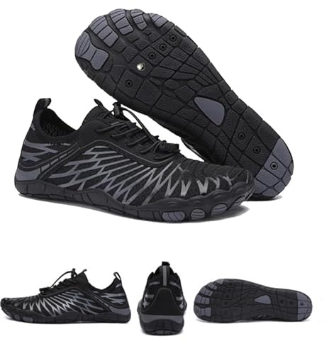 DMJHJY Grounding Shoes with Copper, Grounding Shoes, Barefoot Shoes for Women Men, Hike Footwear Waterproof Trail Running (Black,43)