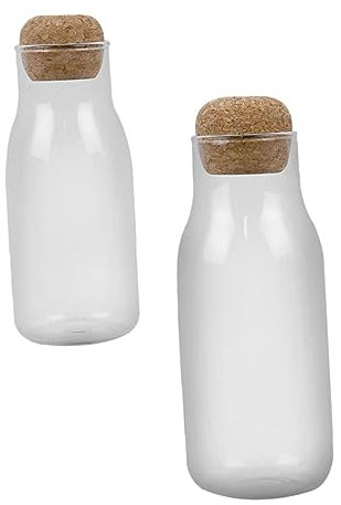 SHOWERORO Frasco De Vidrio Sellado 2unid Almacenamiento De Cocina Botellas De Almacenamiento Transparentes Frascos Sellados