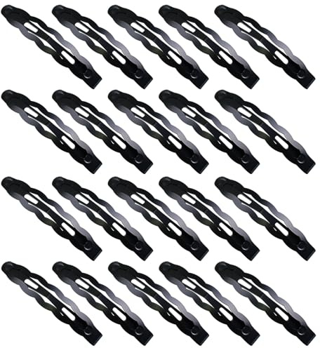 Haarspangen Mädchen 20 Stück 6.2cm Große Snap Haarspangen Haarclips Metall Haarklammern Schwarz Hair Clips Haarschmuck Haarspange für Mädchen, Herren und Damen, Wellenform