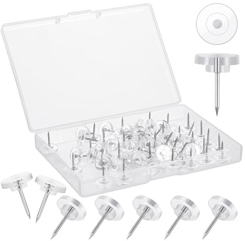 150 Stück Transparente Reißzwecke, Karte Nagel Pinnadeln, Polster Reißzwecken, pinnwandnadeln, für DIY Bulletin Board, Kork Boards, Wandkarten,16mm