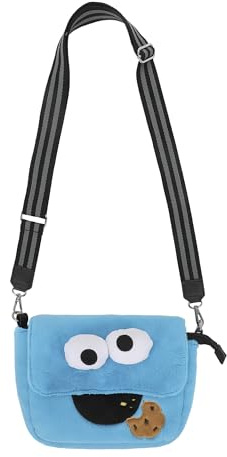 Sesamstraße Cookie Monster 26 CM Plüsch Damen Crossbody Bag, Sesamkrümelmonster blau, Einheitsgröße