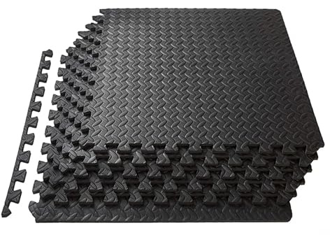 Lacers PETROLLINE - Lot de 12 tapis de protection de sol - Tapis puzzle - 60 x 60 cm - Tapis de sport, de gymnastique, de fitness, de yoga - Antidérapant - Extra épais - Pour le sol, la maison, la gym
