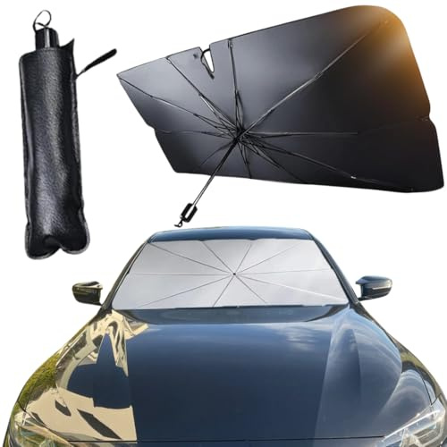 AutoGadgets24® Auto Sonnenschutz | Frontscheibe UV-Schutz, drehbar, faltbar mit Schutzhülle, geeignet für KFZ, SUV, Kleinwagen, LKW, Wohnmobil | XL, 118x65cm