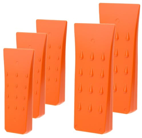 QWORK® 5 Pack 6/8 Tree Felling Wedges - Non-Slip Barbed Scales, High-Impact ABS Plastic, High-Visibility - Log Splitter Wedge for Safe Tree Cutting